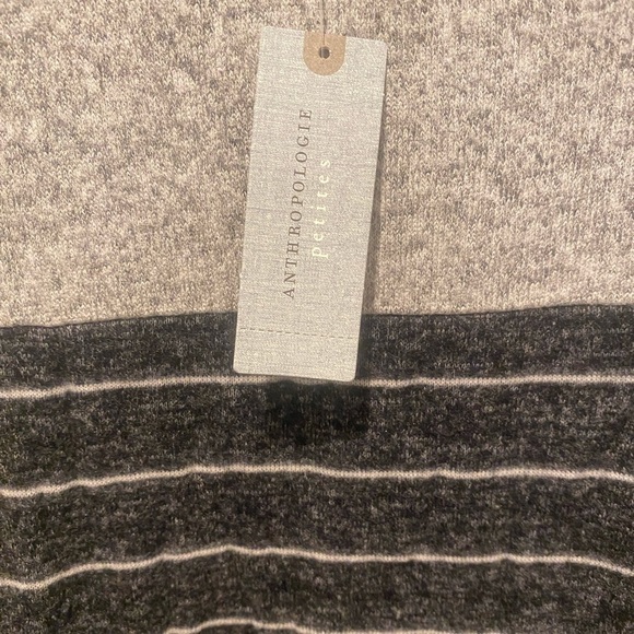 Anthropologie Ella Mara Brushed Gray Striped Dress NWT Size MP - Picture 6 of 9